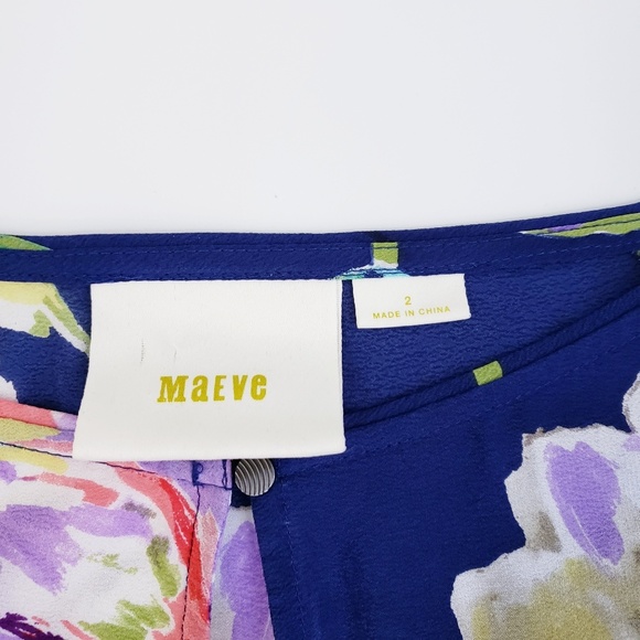 🚫SOLD🚫 Anthro Maeve Silk Gardenia Blouse - Picture 4 of 5